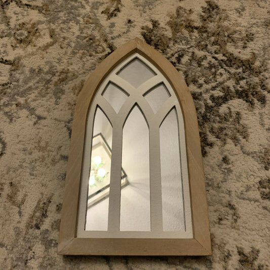 Farmhouse Church Wooden Window Frame Wall Mirror Gothic Home Decor New - Home Decor Gifts and More