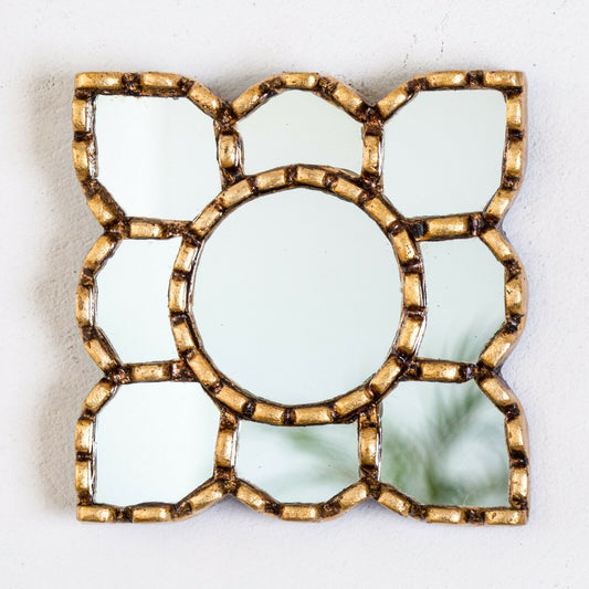 Golden Diamond/Square Small Mirror Wall Decorative | Diamond Accent Mirror Wall - Home Decor Gifts and More