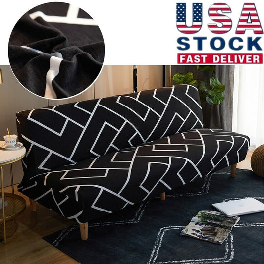 NEW Armless Futon Slipcover Stretch Folding Sofa Bed Cover Couch Protector - Home Decor Gifts and More