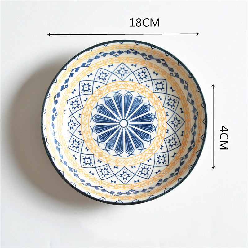 7 Inch Underglaze Printed Japanese Ceramic Plate