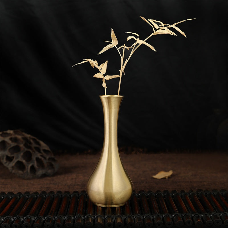 Pure Brass Vase Carving Decoration Mini