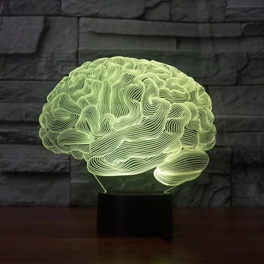 Foreign trade new brain 2 3D lamp LED colorful remote control lamp 3D light acrylic visual lamp 3620