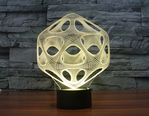 Abstract 3D Light 7 Color Touch Controlled LED Visual Lamp Gift Atmosphere Desk Lamp.