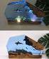 3D Black Whale Ocean Marine Landscape Lamp