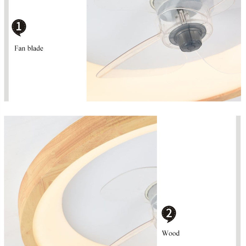 Household Fan Nordic Log Ceiling Lamp