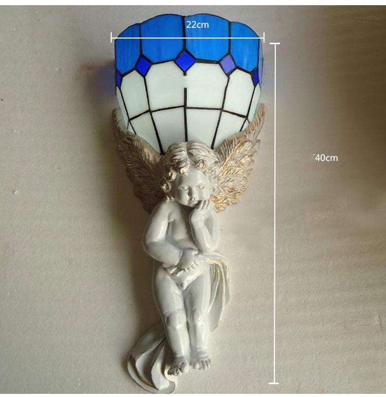 Wall Lamp European Angel Creative Retro Living Room Bedroom Corridor Stair Lamp