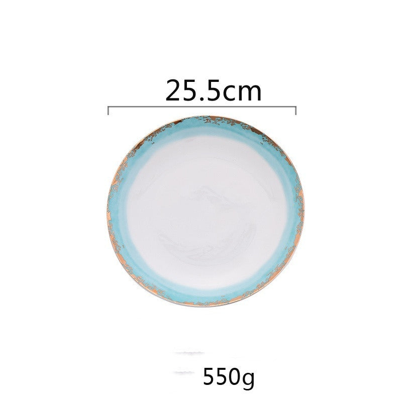 Landscape pattern ceramic dinner plate