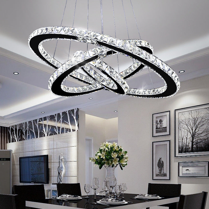 Stainless Steel Ring Simple Crystal Chandelier