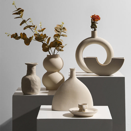 Modern Minimalist Ceramic Vase Flower Ornaments