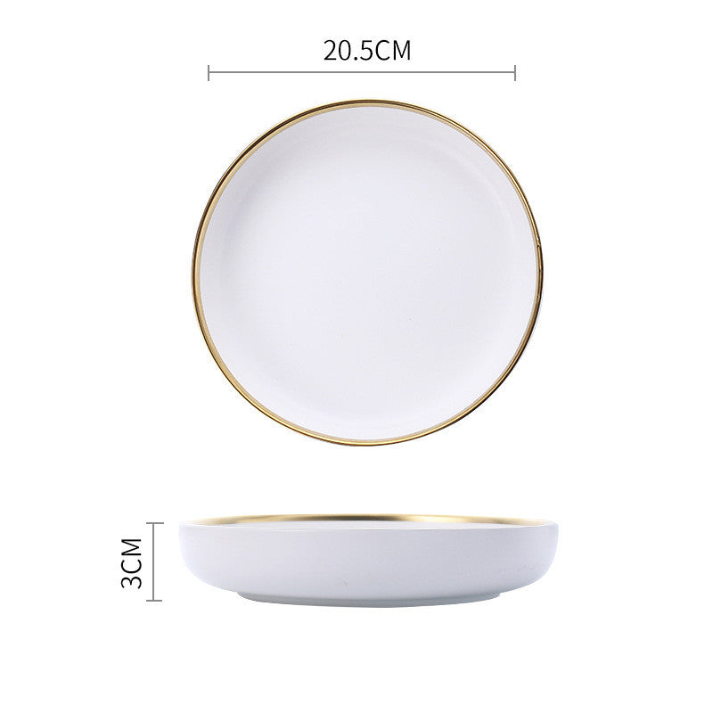 Luxury White Ceramic Stoneware Dinnerware Set
