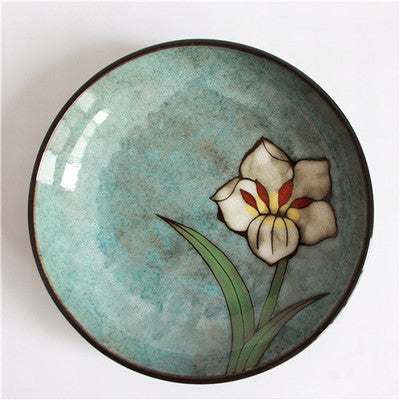 Tableware exported to Britain, Japanese style kiln Flower Restaurant, ceramic plate and wind flat plate, dish plate underglaze color