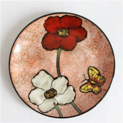 Tableware exported to Britain, Japanese style kiln Flower Restaurant, ceramic plate and wind flat plate, dish plate underglaze color