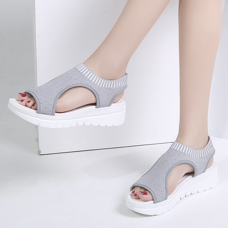 Sleeve Elastic Band Sports Side Air Sandals Women