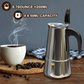 Italian Hand-Pushed Stainless Steel Household Italian Mocha Coffee Pot