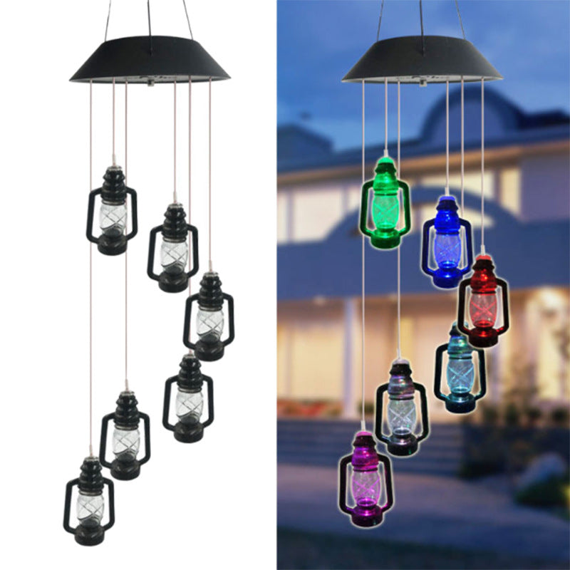 Changing Solar Powered Lanterns Wind Chime Wind Mobile LED Light