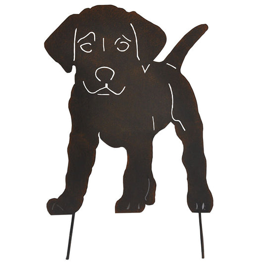 Wrought Iron Puppy Flower Insert Silhouette Ornament