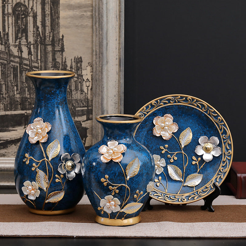 Three-piece European-style Ceramic Vase