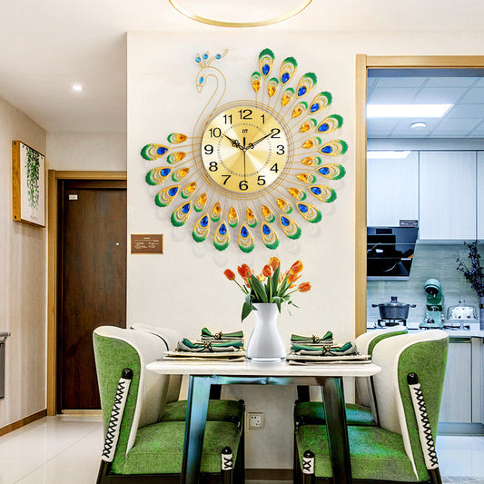 Peacock Wall Clock Living Room Clock Watch Decoration Wall Clock Quartz
