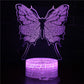 Butterfly Series 3d Small Table Lamp Creative Colorful Touch Three-dimensional LED Visual Light Gift Night Light