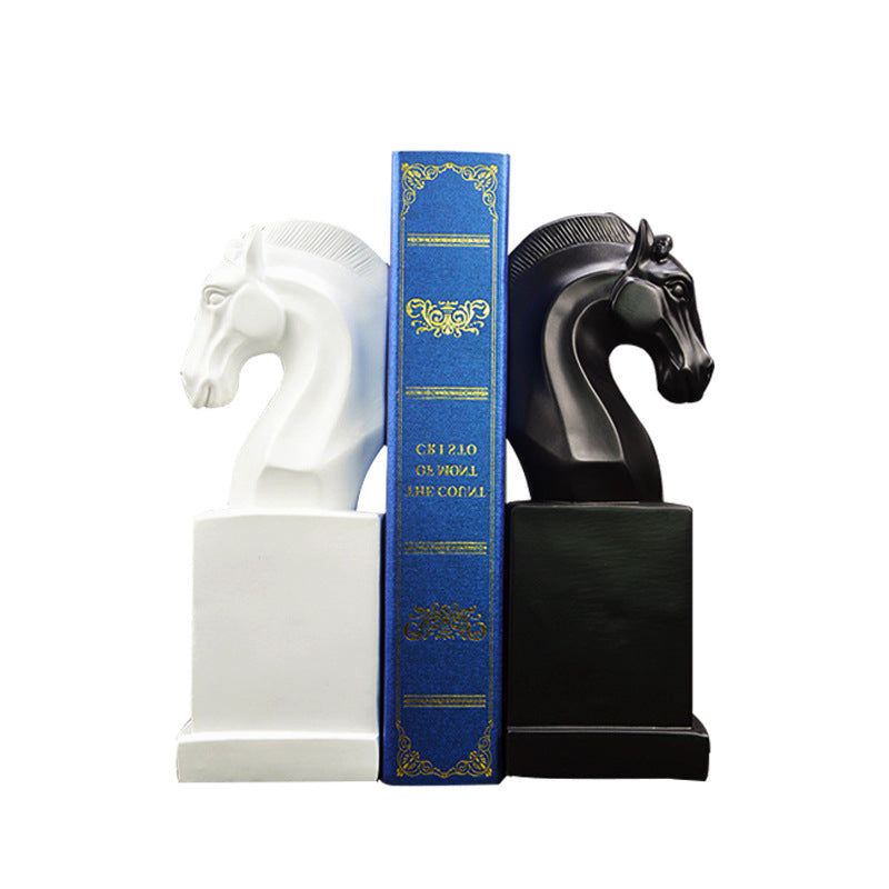 Black and white horse head book by resin crafts