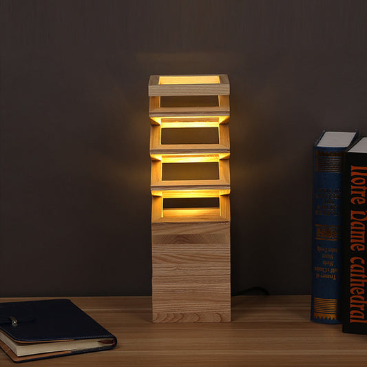 Creative solid wood table lamp