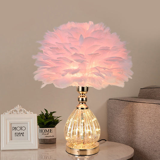 Fashionable And Creative Feather Lamp At The Bedside