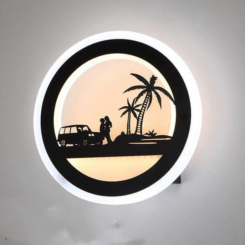 Wall lamp bedroom bedside lamp creative boy and girl living room