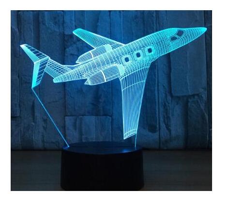 Air Plane 3D Illusion Table Lamp Illusion - 7 Colors