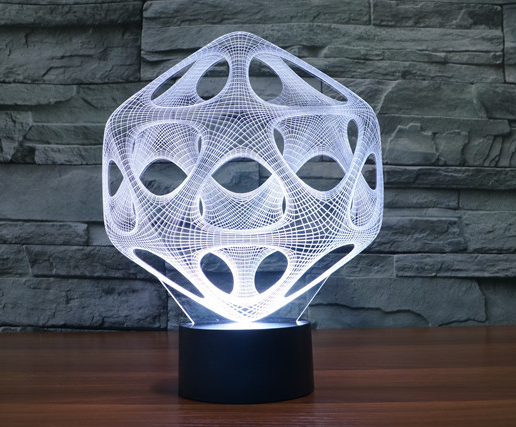 Abstract 3D Light 7 Color Touch Controlled LED Visual Lamp Gift Atmosphere Desk Lamp.