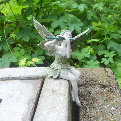 Statue Angel Wings Sculpture Garden Potted Resin Crafts