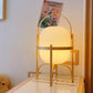 Solid Wood Designer Basket Glass Floor Lamp