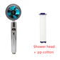 Shower Head Water Saving Flow 360 Degrees Rotating With Small Fan ABS Rain High Pressure Spray Nozzle Bathroom Accessories