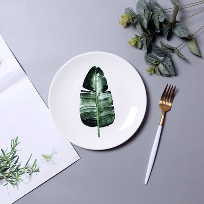 Nordic style green leaf plate