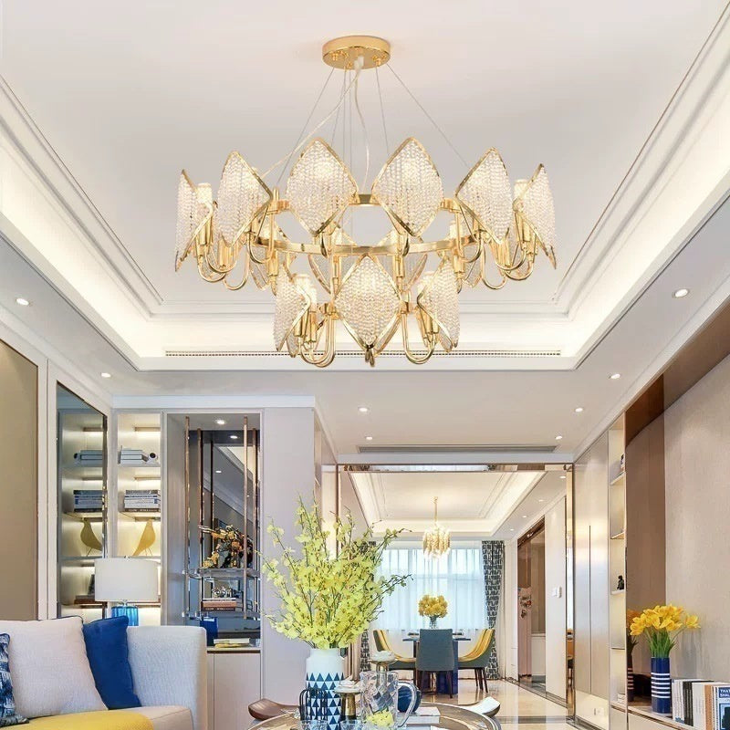 Modern French Luxury Living Room Crystal Chandelier