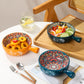Festive Glazed Stoneware Pottery Dinnerware Bowls