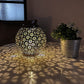 Solar Iron Hollow Flower Projection Lamp Outdoor Lawn Decorations