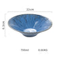 Mediterranean Blue Ceramic Western Stoneware Pottery Plates