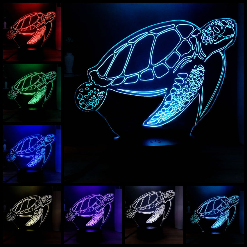 3d LED Turtle Night Light