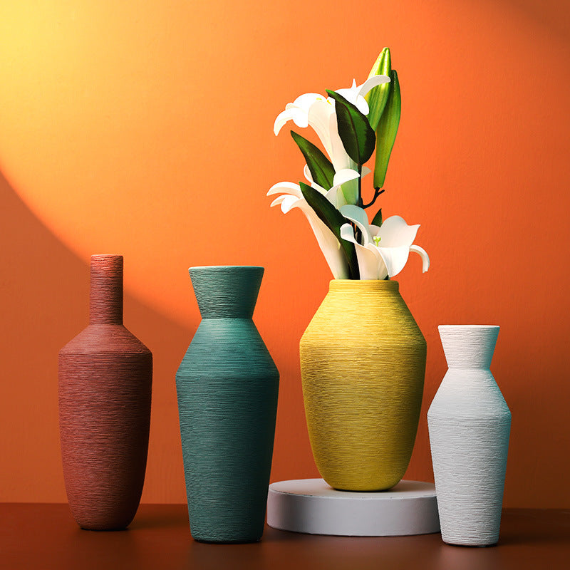 Nordic Morandi Brushed Ceramic Vase