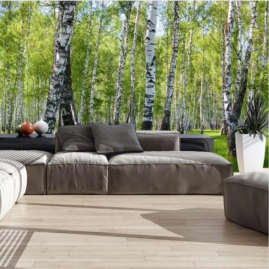 3d nature landscape birch trees forest photo wallpaper murals for living room bedroom custom Home office wall decor Wall-papers