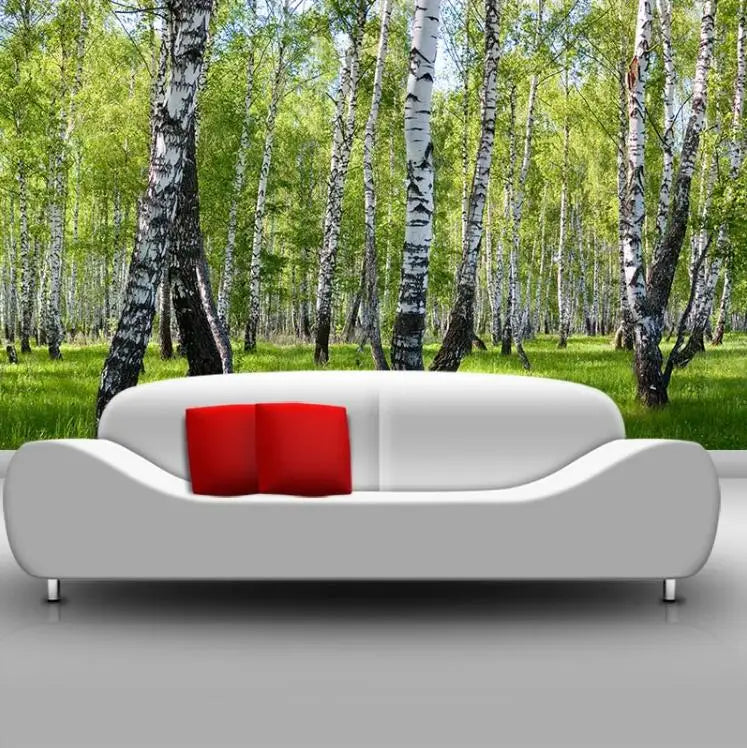 3d nature landscape birch trees forest photo wallpaper murals for living room bedroom custom Home office wall decor Wall-papers