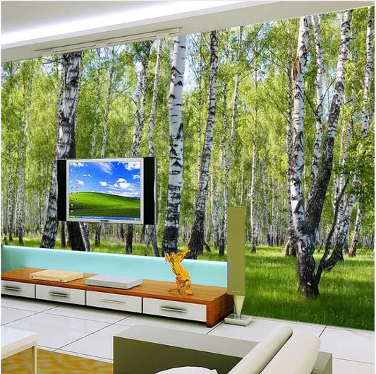 3d nature landscape birch trees forest photo wallpaper murals for living room bedroom custom Home office wall decor Wall-papers