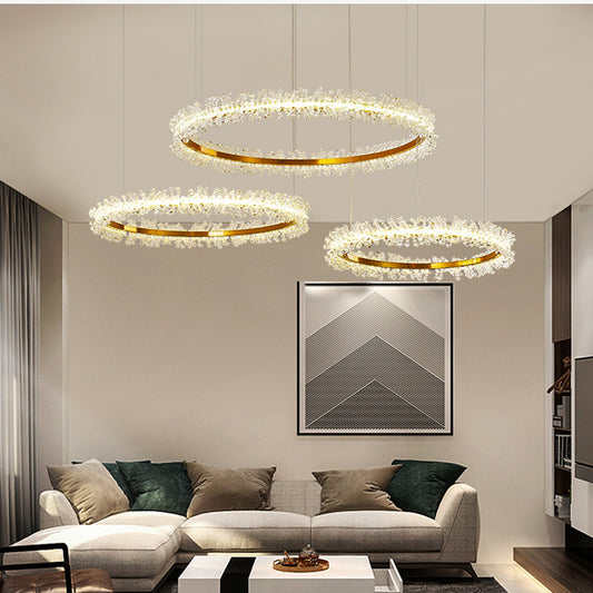 Living Room Crystal Chandelier Modern Style Electroplated Gold Creative