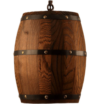 Creative Personality Wooden Barrel Bar Chandelier