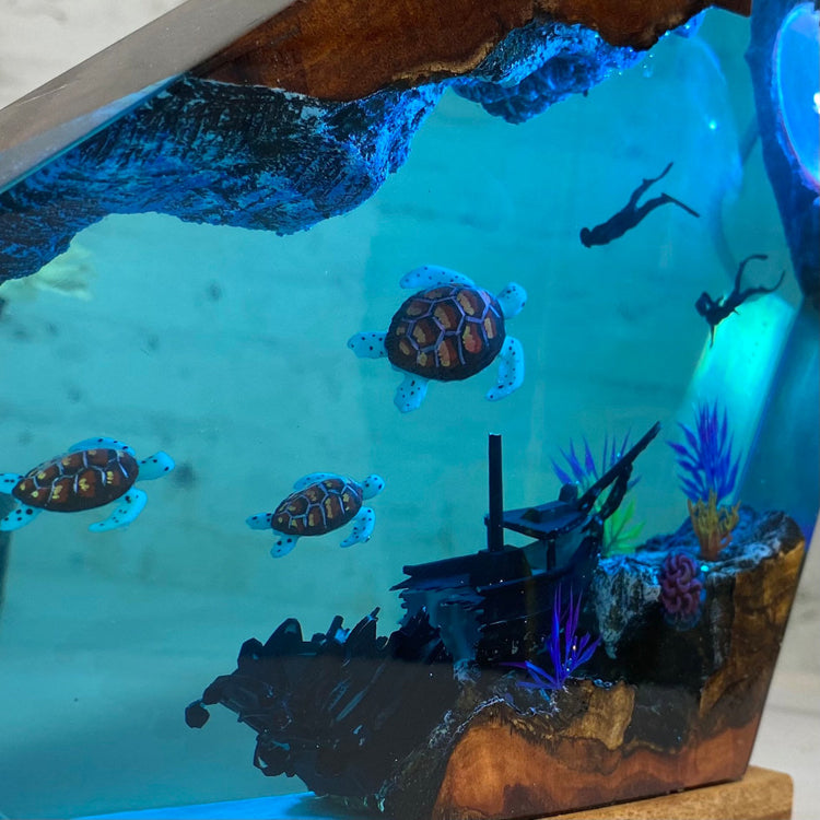 Immerse Shipwreck Sea Turtle Ocean Scenic Landscape Lamps