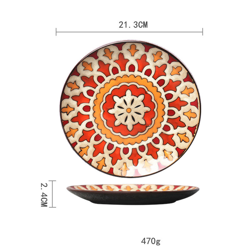 Traditional Talvera Pottery Plates Decorative Puebla Mexican Stonework