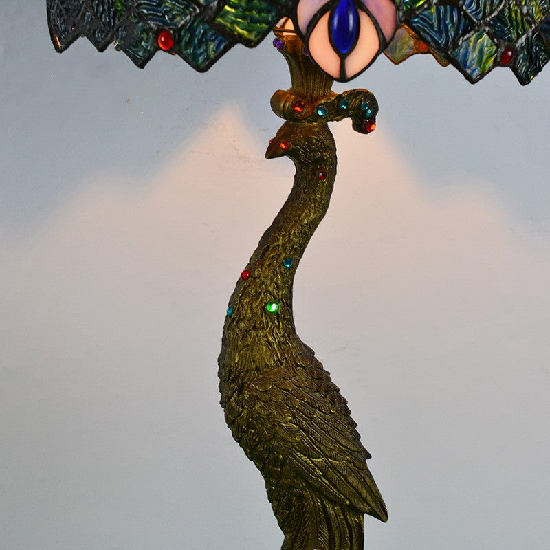 Bedroom Hotel Bedside Peacock Base Table Lamp