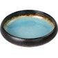 Bold Stone Azure Kiln Baked Crackle Glaze Retro Pottery Plates