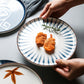 Vintage hand drawn western food plate