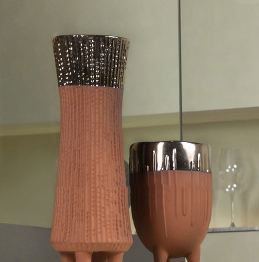 Ceramic Vase Electroplated Gold Simple Decoration